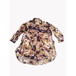Spence Fall Floral Tunic Shirt High Low Boho Whimsygoth Sheer Blouse Fairy Sz 1X